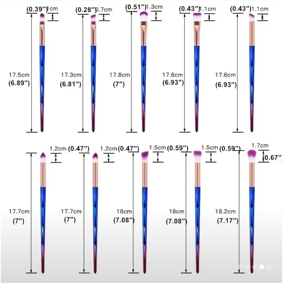 20pc Metallic Rose Gold Geometric Makeup Brush Set High Quality - Picture 3 of 4